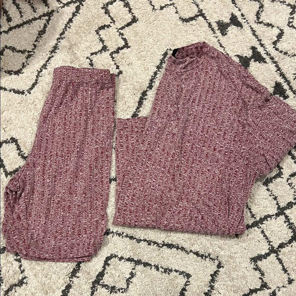 SHEIN Pink Textured Pajama Set